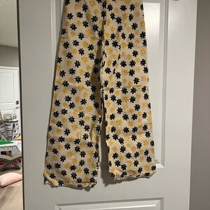 Floral Print Jeans - Yellow and Black